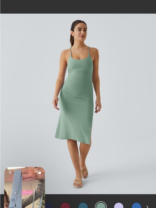 HALARA Sage Green Strappy Back Midi Dress - Picture 2 of 3